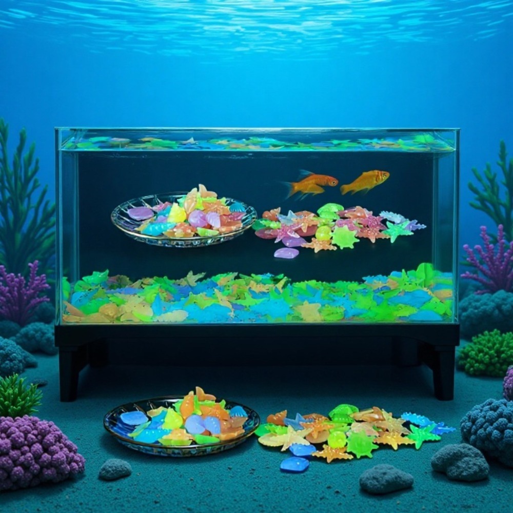 Aquarium Plant Grow Light - Świecące, luminousowe kamienie oceaniczne, fluorescencyjne muszle