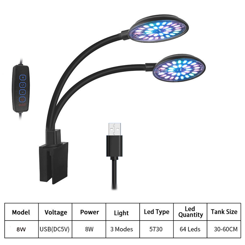Lampa LED do akwarium USB, kli – Aquarium Plant Grow Light recenzja i cena
